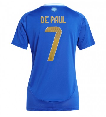 Argentina Rodrigo De Paul #7 Bortatröja Dam Copa America 2024 Kortärmad